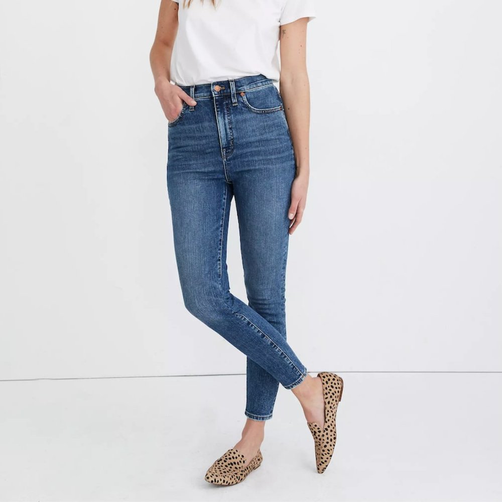 Madewell 11" High-Rise Skinny Jeans in Longridge Wash
